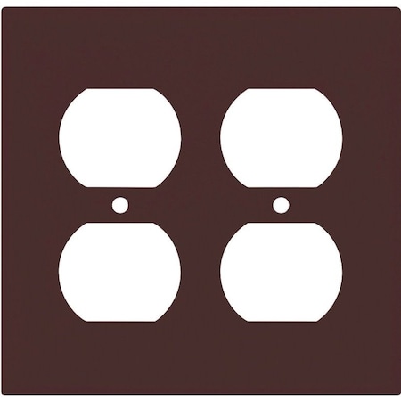 Eaton Wiring Devices Duplex and Single Receptacle Wallplate, 4-7/8 in L, 4-15/16 in W, 2 -Gang, Polycarbonate PJ82B