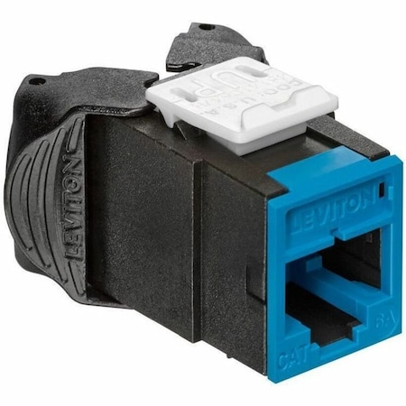 Leviton 1-Port Mod Jack 110 8W8P Utp, T568A/B Cat6A Quickport, Atlas-X1 Blue 6AUJK-RL6