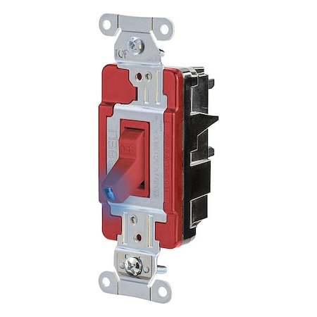 Hubbell Wall Switch, 1 hp, Toggle, 20 A, Red HBL1223STILR