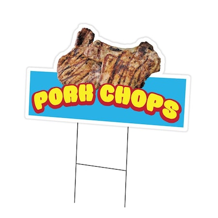 Signmission Pork Chops Die Cut Yard Sign & Stake outdoor plastic coroplast window, C-DC-1824-Pork Chops19 C-DC-1824-Pork Chops19