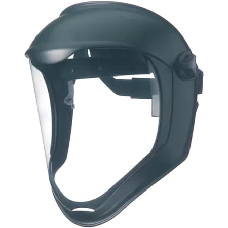 Uvex Polycarbonate Faceshield System with Matte Black Headgear and Uncoated Clear Lens S8500