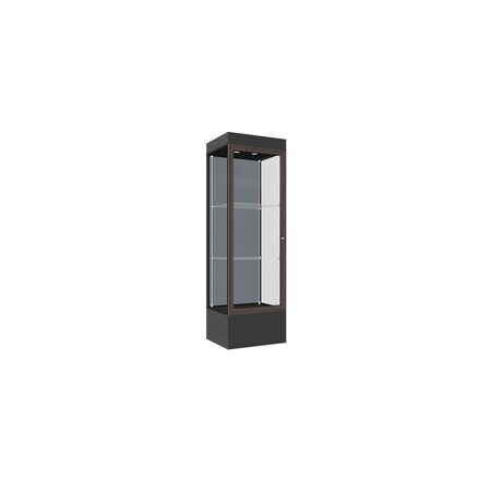 Ghent Lighted Floor Display Case 24x76x20, 12" Base, Bronze 93LFBS-BZ-BLK