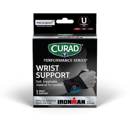 Curad Universal Wraparound Wrist Supports, Neoprene, Black, Size Universal MIICURIM19710