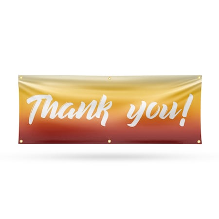 Signmission Thank You, 24 Inch x 72 Inch, Vinyl Banner B-72-30886