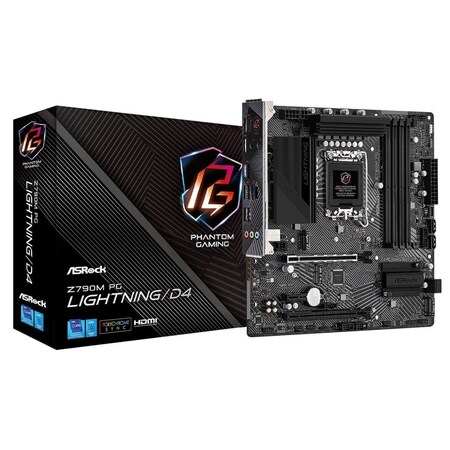 Asrock Z790M PG LIGHTNING-D4 LGA 1700 Intel Z790 SATA 6Gbs DDR4 Micro ATX Intel Motherboard Z790M PG LIGHTNING/D4