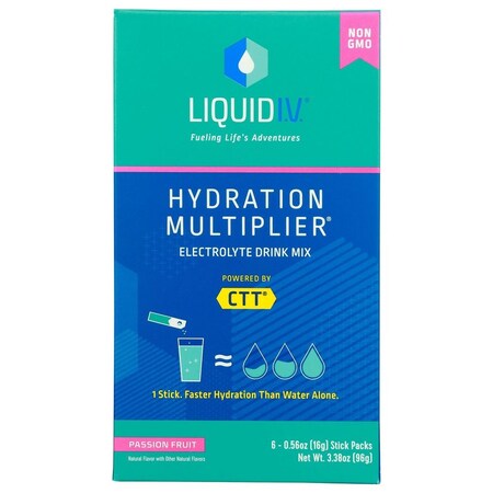 Liquid I.V. Hydration Multiplier Passion Fruit Electrolyte Drink Mix, 3.39 Ounce LVM6002