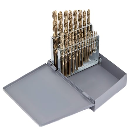 Drill America 21 Piece Cobalt Jobber Length Drill Bit Set, 1/16" - 3/8", D/ACO Series D/A21J-CO-SET