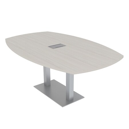 Skutchi Designs Arc Rectangle Meeting Room Table, 45 in W, 84 in L, Ivory HAR-AREC-48X84-DOU-K458-ESIL