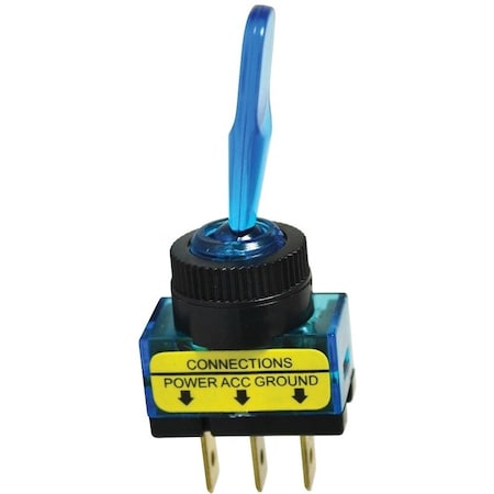 Calterm Toggle Switch, 20 A, 12 VDC, Screw Terminal, Blue 40240