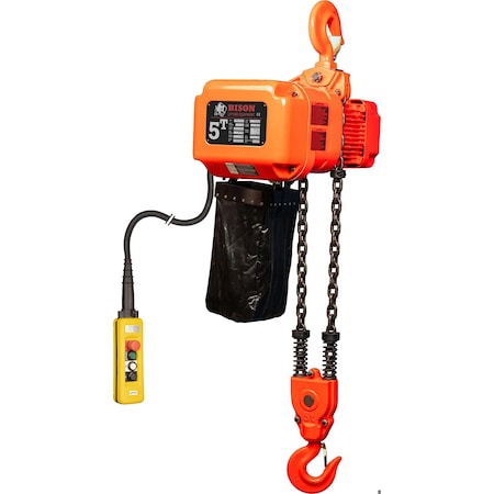 Bison Lifting Equipment 5 Ton 3 Phase, Electric Chain Hoist, 20 Ft, 230v/460v HHBD05SK-02 / 20'