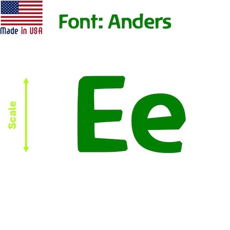 Aacc Self-Adhesive Vinyl Letter: e, Scale: 18 in. Color: Green Font: Anders by, 4PK AACC-Anders-le-Green-I18x4