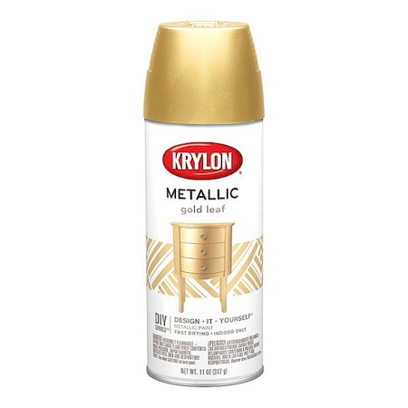 Krylon Spray Paint, Gold Leaf, Metallic, Solvent, 11 oz K02201007