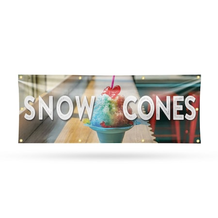 Signmission Snow Cones, 36 Inch x 96 Inch, Vinyl Banner B-96-30864