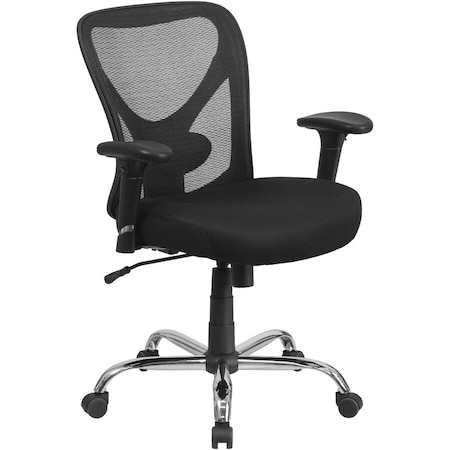 Flash Furniture Contemporary Office Chair, Black Seat, Black Back, 29 in W 26" L 42-1/4" H, Adjustable Padded GO-2032-GG