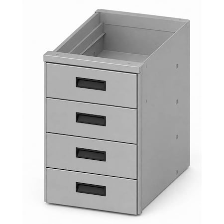Pucel Four Drawer Unit, 15 1/2 in W x 24 1/2 in H x 24 in D, With Recessed Handles, Light Blue 1424-4-RH