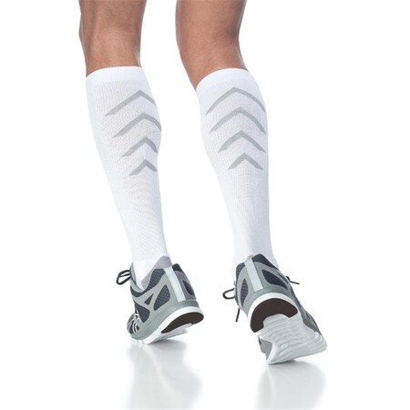 Sigvaris Athletic Recovery 15-20mmHg Athletic Recovery Closed Toe- Calf Socks - White- XLarge 401CX00