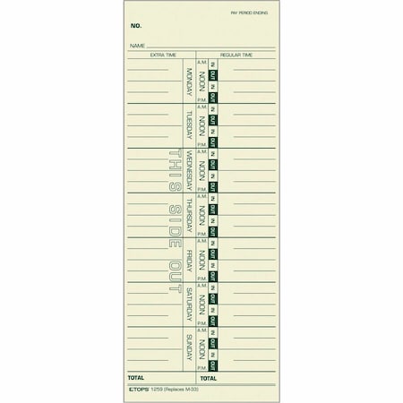 Tops Business Forms Acroprint/ibm/lathem/simplex, 1259