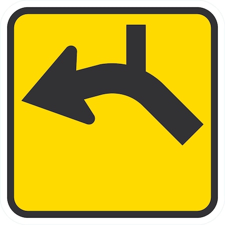Lyle W1-10L, Left Curve And Side Road, 12x12, Engineer Grade, Yellow G-2038-EG_12x12