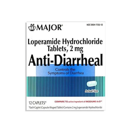 Major Pharmaceuticals Anti-diarrheal, 2mg, Blister Pack, 12PK 00904772512