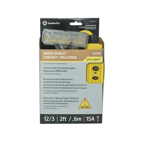 Southwire Cord Set, 12/3 2FT 120V/15A Inline Tritap 26020008-6