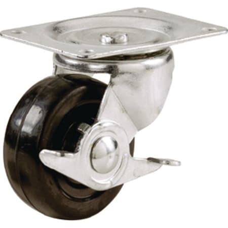 Shepherd Hardware Swivel Caster, 2-1/2 in Dia Wheel, 1-1/8 in W Wheel, Rubber Wheel, 100 lb 9510