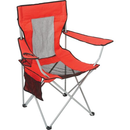 Outdoor Expressions Red Polyester Mesh Folding Chair AC2315N-1