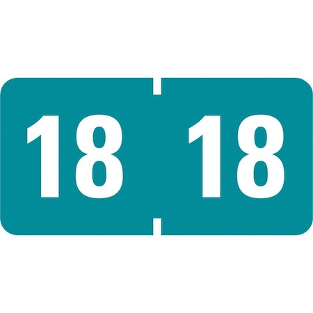 Smead YEARLY END TAB FILE FOLDER LABELS, 18, 0.75 X 1.5, TEAL, 500/ROLL 68318