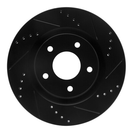 Dynamic Friction Co DFC Brake Rotor - Drilled and Slotted - Black 633-67100R