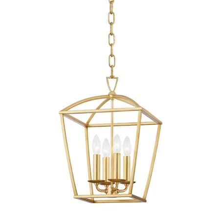 Hudson Valley Lighting Bryant 4 Light Lantern 12 In. Gold Leaf 8311-GL
