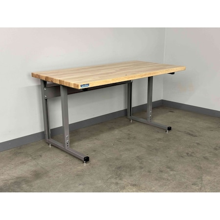 Stackbin Bolted Workbenches, 60"W, Adj. H, 1000lb M6030-2011-GN