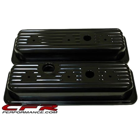 Cfr Performance CFR 1985-93 Chevy & Gmc 4.3L V6 Center Bolt Steel Valve Covers - Black CF55180