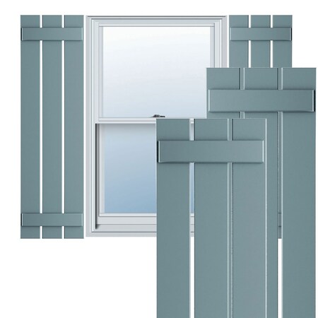 Ekena Millwork True Fit PVC Three Board Spaced Board-n-Batten Shutters, Peaceful Blue , 17 1/8W x 51H, PR TFP101SBF17X051SB