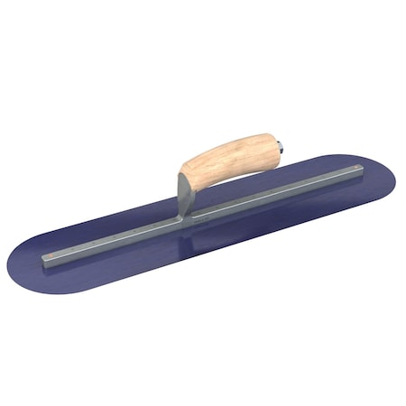 Bon Tool Finish Trowel Round End Blue Steel - 22 in X 5 in Wood Handle 66-159
