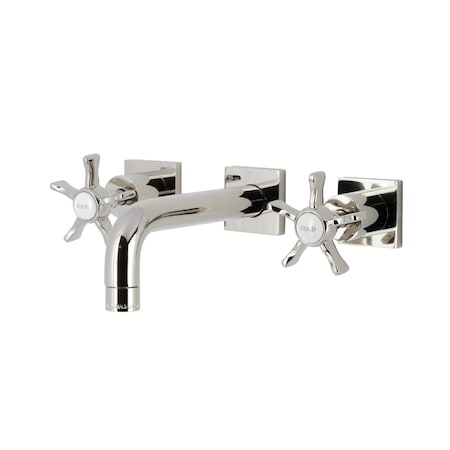 Kingston Brass Double-Handle Wall Mount Bathroom Faucet, Polished Nickel KS6126NX