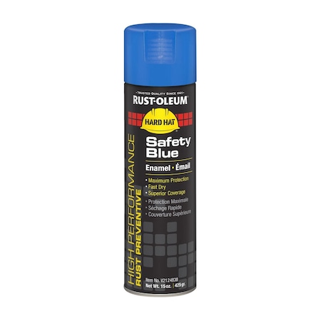 Rust-Oleum High Performance V2100 System Rust Preventive Enamel Spray Paint, Gloss Safety Blue, 15 oz Can, 6PK RSTV2124838CT