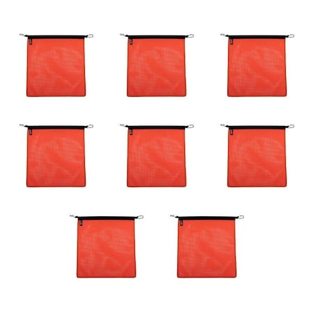 Mytee Products Vinyl Mesh Flag Orange 18in x 18in with Rubber Bungees DOT Compliant, 8PK VMF-B-ORANGEx8