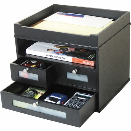 Victor Technology Drawer with Letter Tray, Black, Wood, 12 3/4 in W, 10 5/8 in L, 10 7/8 in H, 10.6" D 5500-5