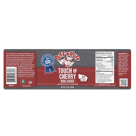 Three Little Pigs Touch of Cherry BBQ Sauce 21.3 oz OW00305