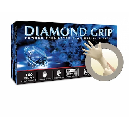 Ansell Healthcare Products Microflex Diamond Grip Powder-Free Latex Exam Gloves, Medium, 100 Gloves per Box 036201-M