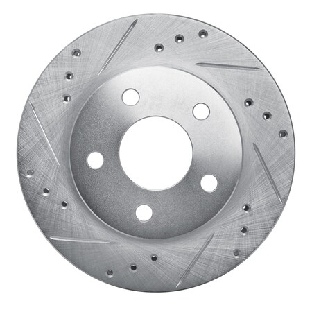 Dynamic Friction Co DFC Brake Rotor - Drilled and Slotted - Silver 631-54020L