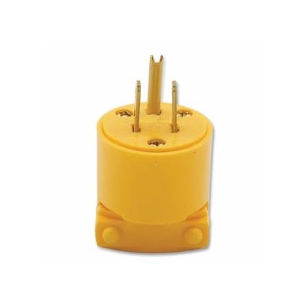 Eaton Crouse-Hinds 3 Wire Grounded Vinyl Plug, 15 A, 125 V, Vinyl, Male 309-4867-BOX