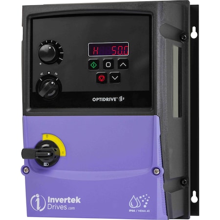 Optidrive E3 General Purpose, variable frequency drive, digital programmable, IP66/NEMA4X Keypad ODE-3-240041-3F4B