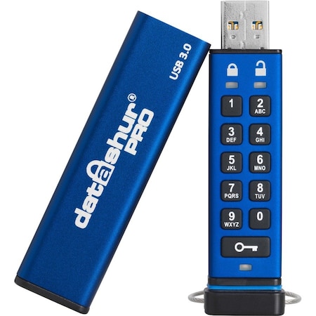 Kanguru ISTORAGE DATASHUR PRO FIPS 140-2 LEVEL 3 SECURE PIN PROTECTED FLASH DRIVE-128GB IS-FL-DA3-256-128