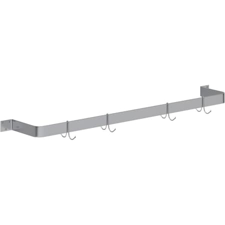 Amgood 48 in. Wall-Mounted Stainless Steel Single-Line Pot Rack AMG SPR-48-Z