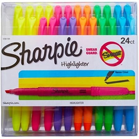 Sharpe Manufacturing Sharpie Sharpie Assorted Color Chisel Tip Highlighter, 24PK SAN1761791