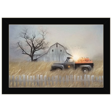 Homeroots Fall Pumpkin Harvest 1 Black Framed Print Kitchen Wall Art 415891