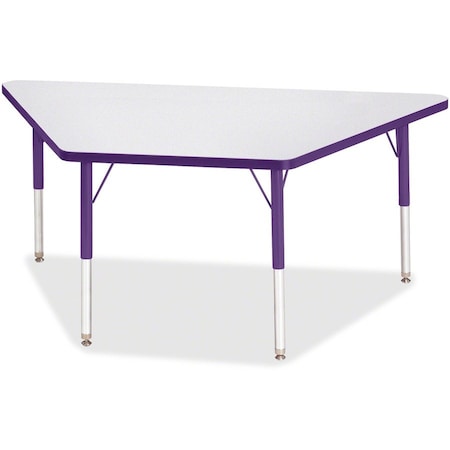 Jonti-Craft Berries Trapezoid Activity Tables, 30 in. x 60 in., E-height, Freckled Gray/Purple/Gray 6443JCE004
