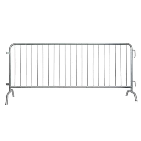 Global Industrial Steel Crowd Control Barrier, 8-1/2'L x 43"H, Bridge Feet, Galvanized 670871