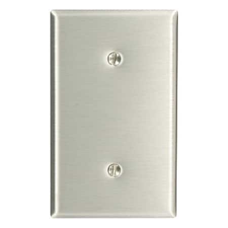 Leviton Wall Plate, Blank, Stainless Steel 84019-40