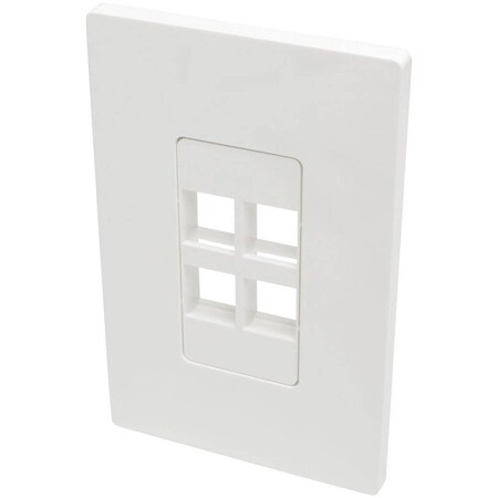 Tripp Lite Single-Gang 4-Port Wallplate Keystone Cat5/6 USB/HDMI/DP/RCA TAA N080-104